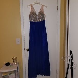 Sparkly Blue Long Prom Dress